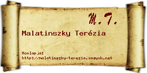 Malatinszky Terézia névjegykártya